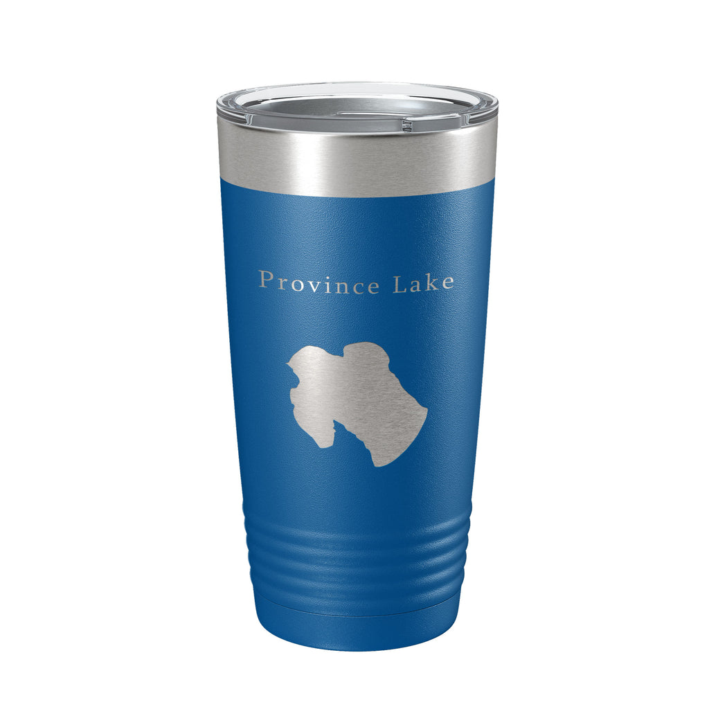 Province Lake Map Tumbler Travel Mug Insulated Laser Engraved Coffee Cup Maine 20 oz
