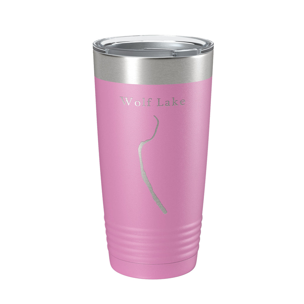 Wolf Lake Map Tumbler Travel Mug Insulated Laser Engraved Coffee Cup Illinois 20 oz