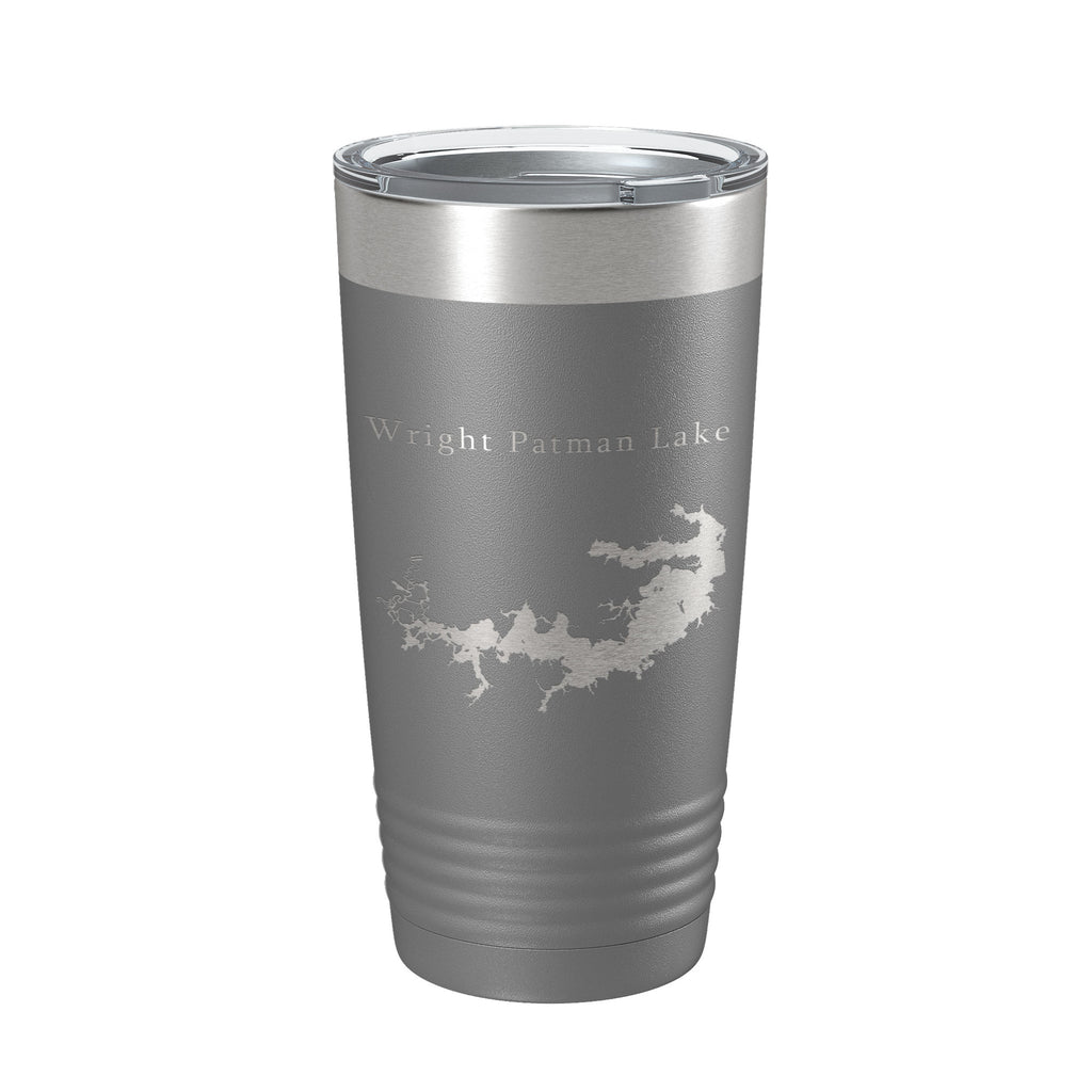 Wright Patman Lake Map Tumbler Travel Mug Insulated Laser Engraved Coffee Cup Texas 20 oz