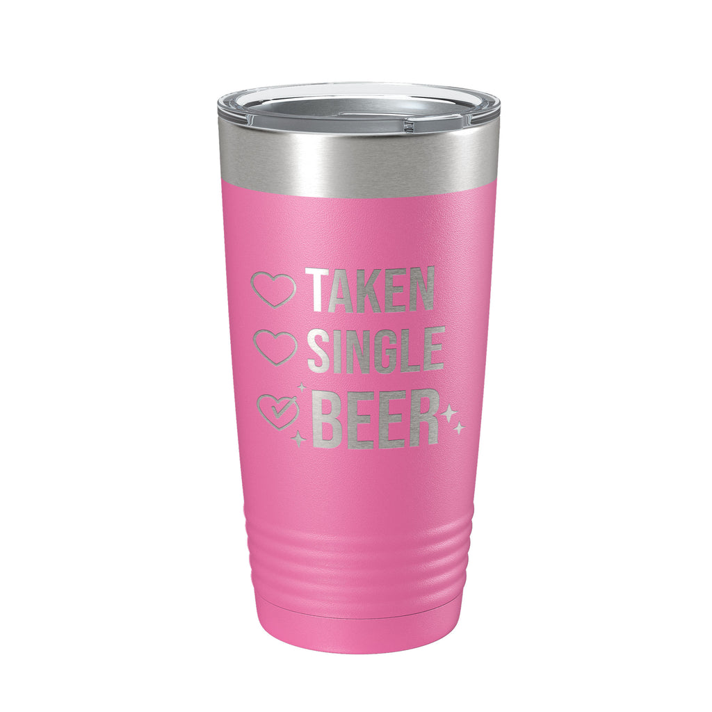Valentine's Day Funny Tumbler Checklist Galentine's Gift Travel Mug Taken Single Beer Insulated Laser Engraved Coffee Cup 20 oz