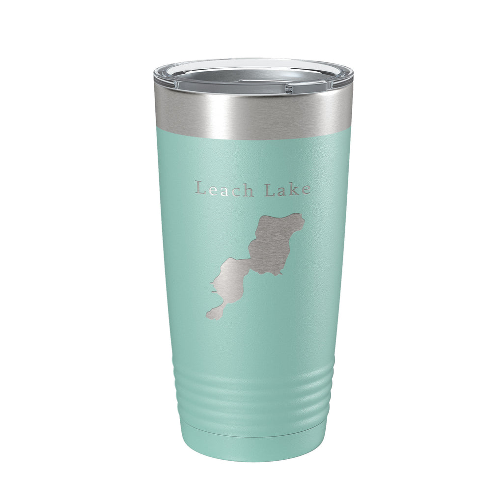 Leach Lake Map Tumbler Travel Mug Insulated Laser Engraved Coffee Cup Michigan 20 oz