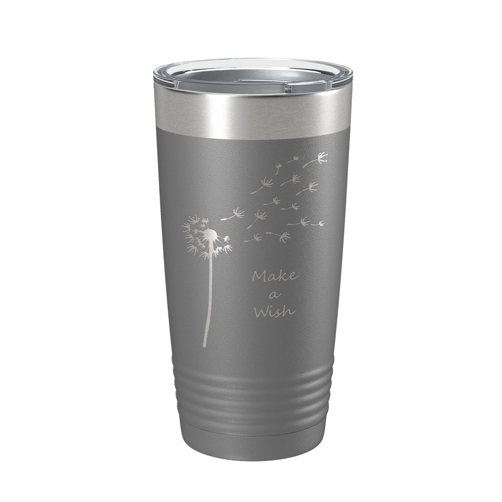 Dandelion Make A Wish Tumbler Travel Mug Gift Mom Daughter Her Women Girls Insulated Laser Engraved Coffee Cup 20 oz