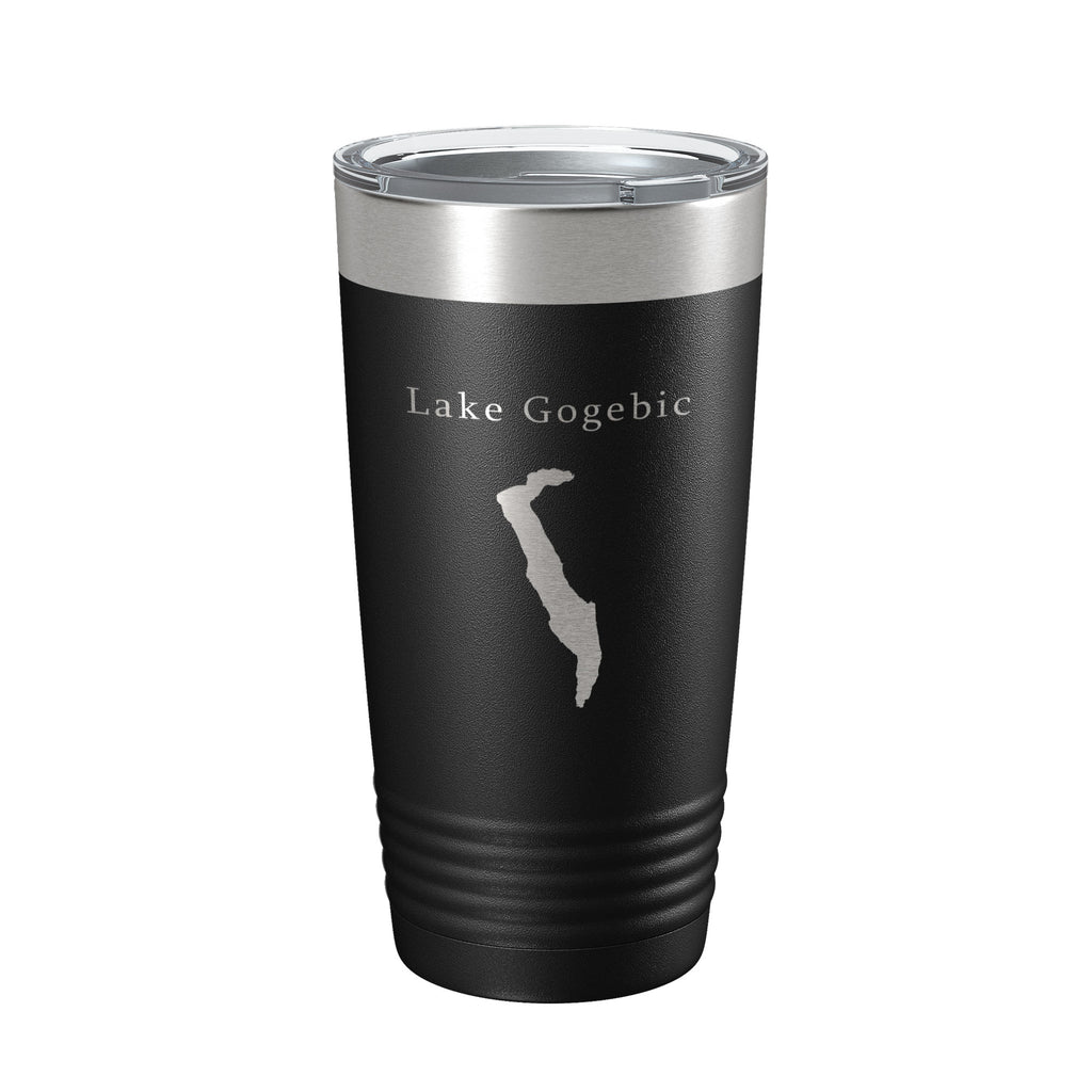 Lake Gogebic Map Tumbler Travel Mug Insulated Laser Engraved Coffee Cup Michigan 20 oz