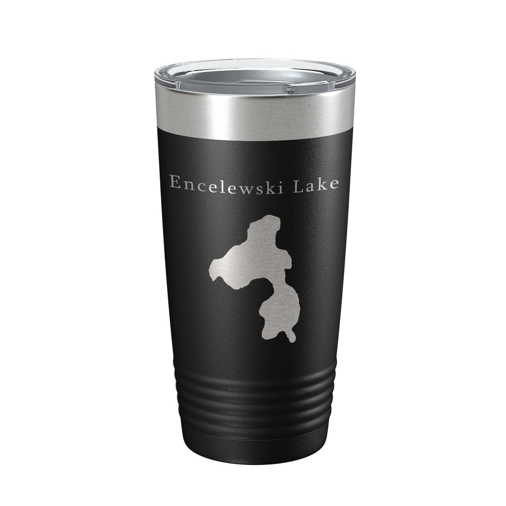 Encelewski Lake Map Tumbler Travel Mug Insulated Laser Engraved Coffee Cup Alaska 20 oz