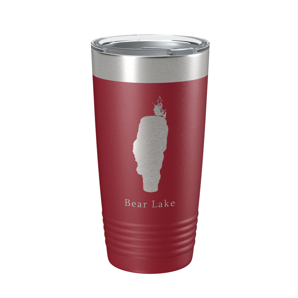 Bear & Mud Lakes Map Tumbler Travel Mug Insulated Laser Engraved Coffee Cup Idaho 20 oz