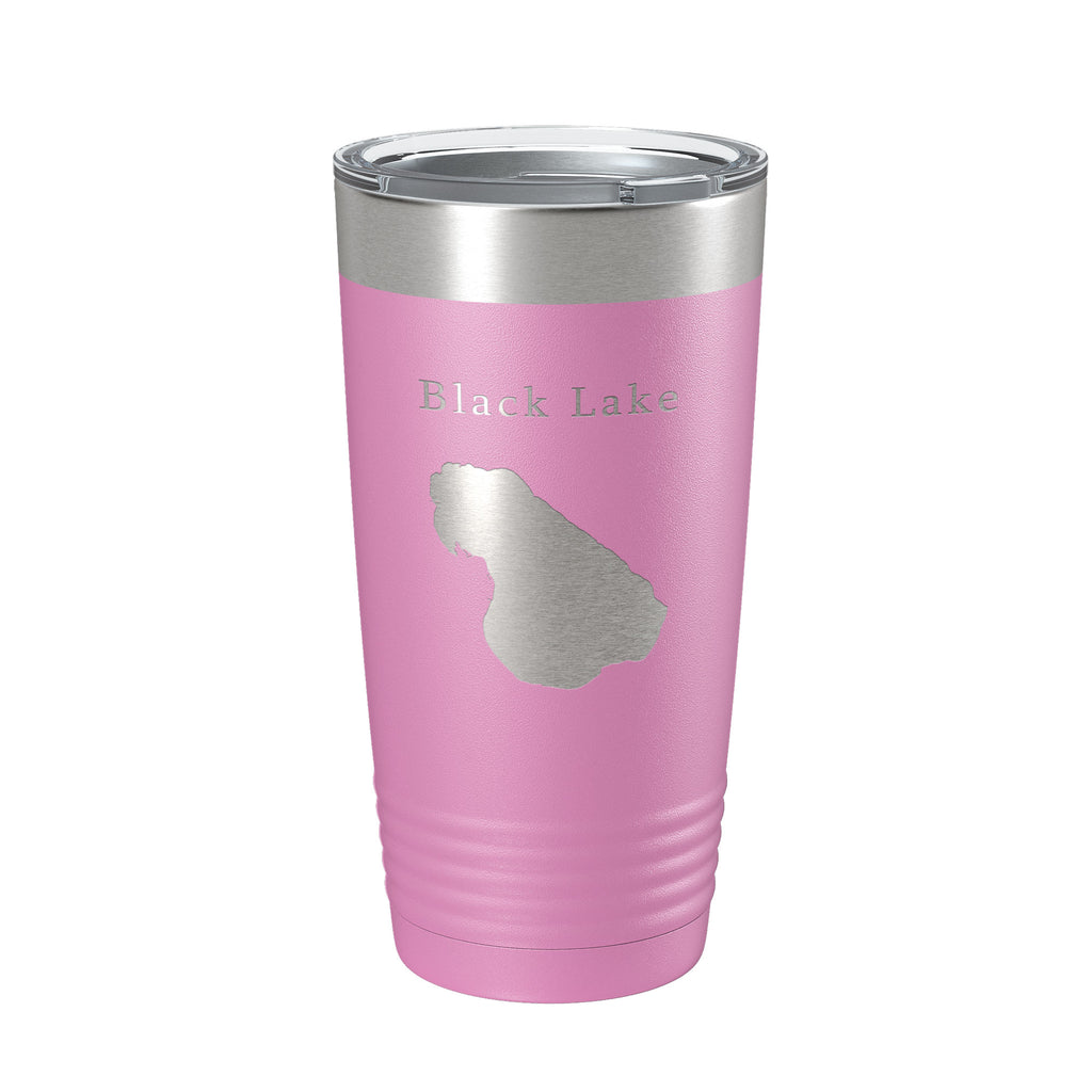 Black Lake Map Tumbler Travel Mug Insulated Laser Engraved Coffee Cup Michigan 20 oz