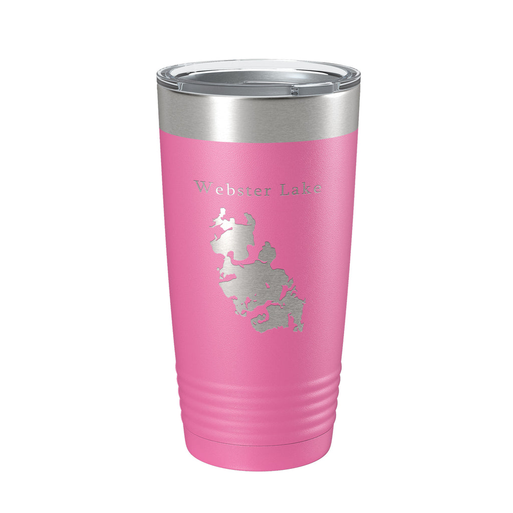 Webster Lake Map Tumbler Travel Mug Insulated Laser Engraved Coffee Cup Massachusetts 20 oz