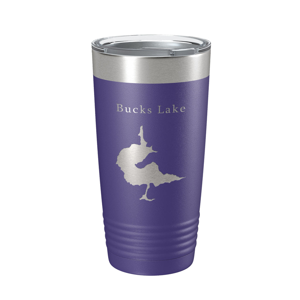 Bucks Lake Map Tumbler Travel Mug Insulated Laser Engraved Coffee Cup California 20 oz
