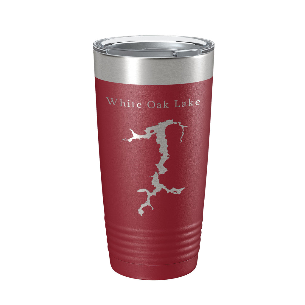 White Oak Lake Map Tumbler Travel Mug Insulated Laser Engraved Coffee Cup Arkansas 20 oz