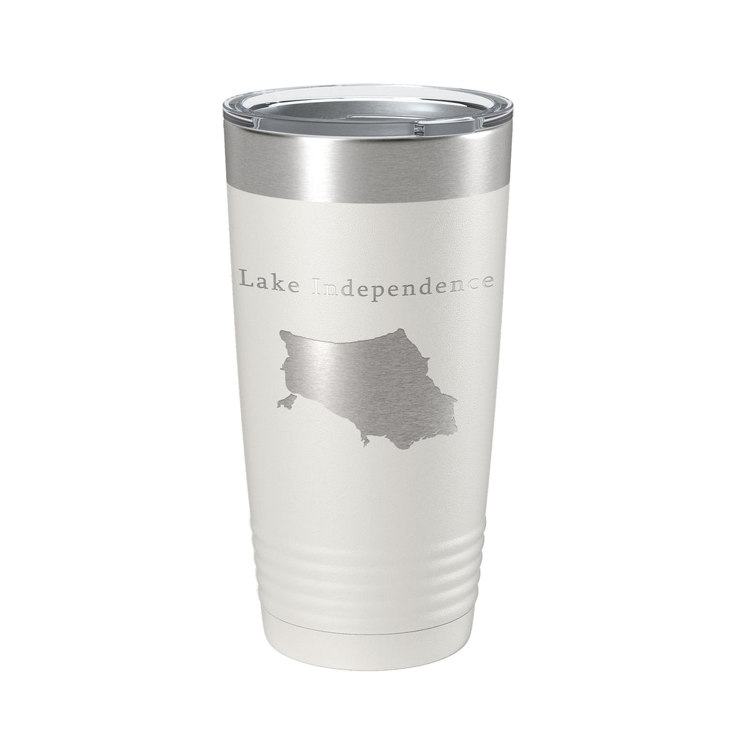 Lake Independence Map Tumbler Travel Mug Insulated Laser Engraved Coffee Cup Michigan 20 oz