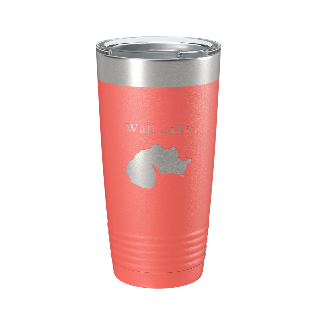 Wall Lake Map Tumbler Travel Mug Insulated Laser Engraved Coffee Cup Michigan 20 oz