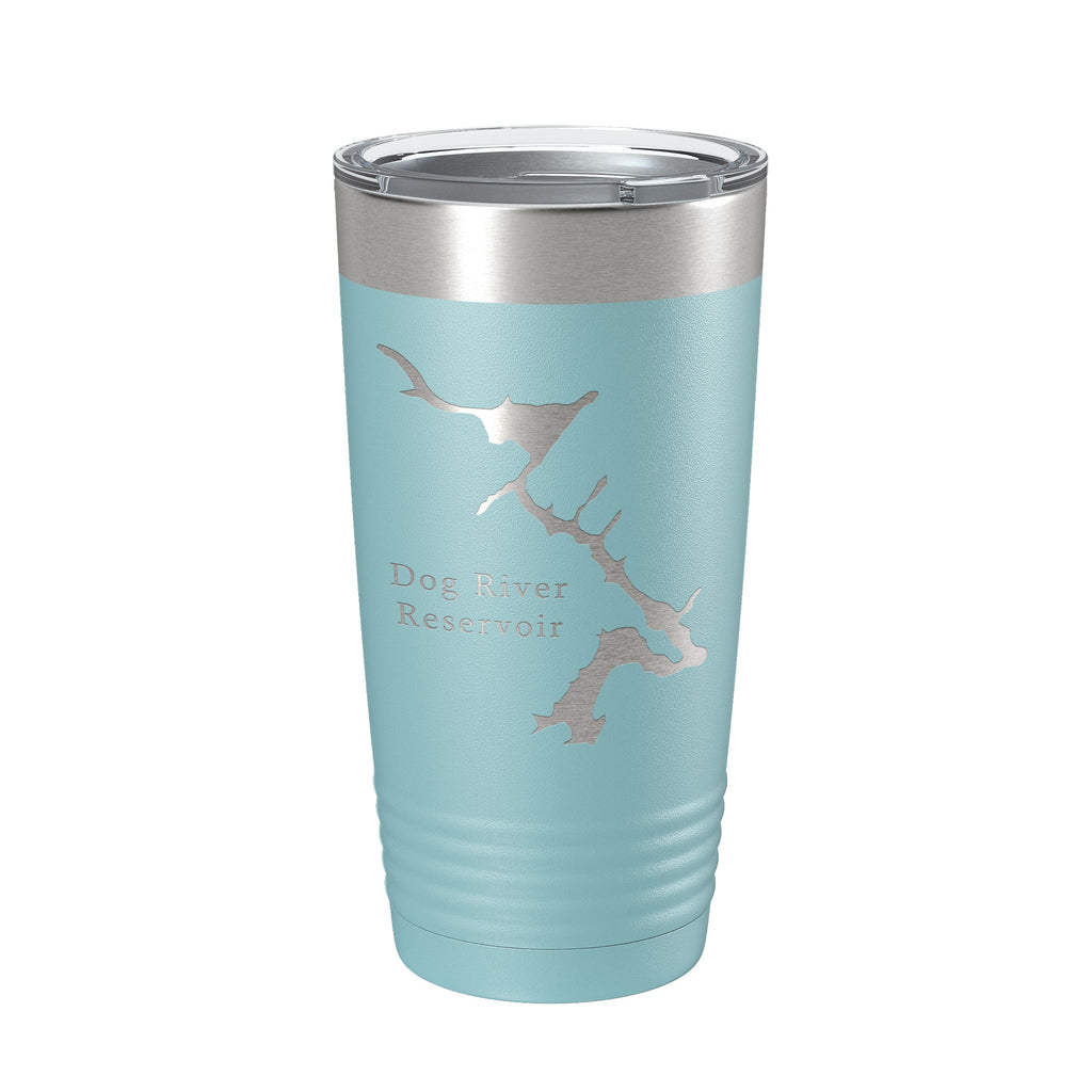 Dog River Reservoir Tumbler Lake Map Travel Mug Insulated Laser Engraved Coffee Cup Chattahoochee Douglasville Georgia 20 oz