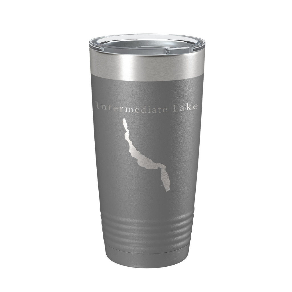 Intermediate Lake Map Tumbler Travel Mug Insulated Laser Engraved Coffee Cup Michigan 20 oz