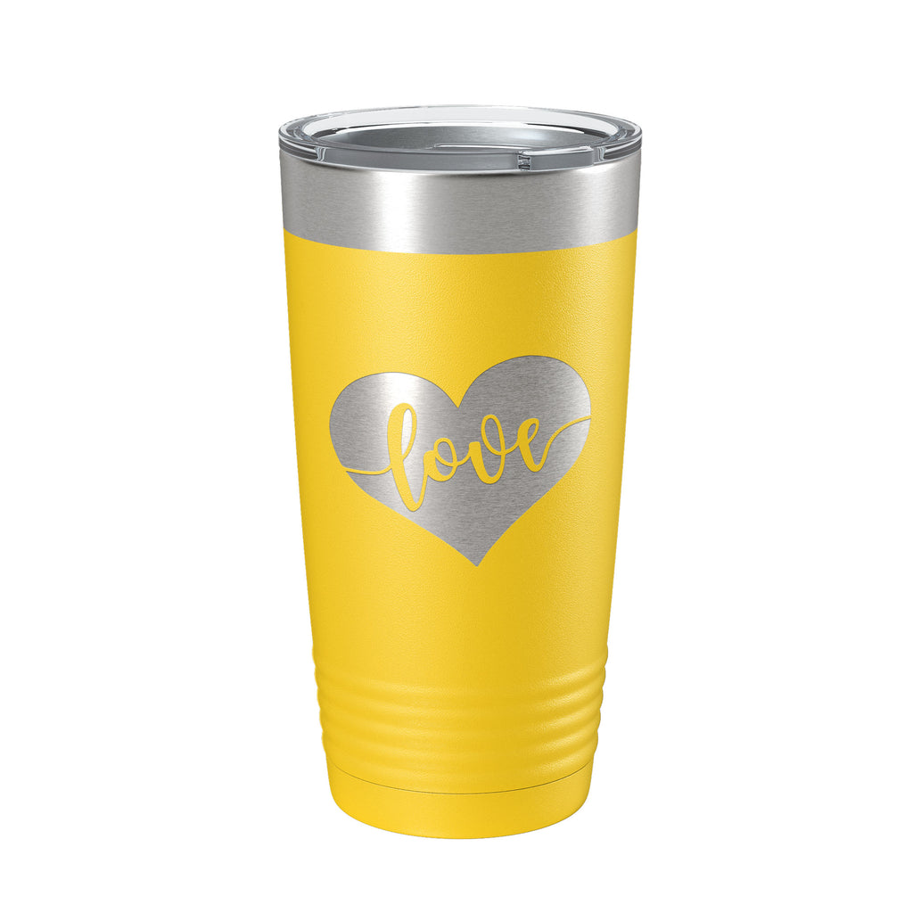Love Tumbler Valentine's Day Heart Travel Mug Insulated Laser Engraved Coffee Cup 20 oz