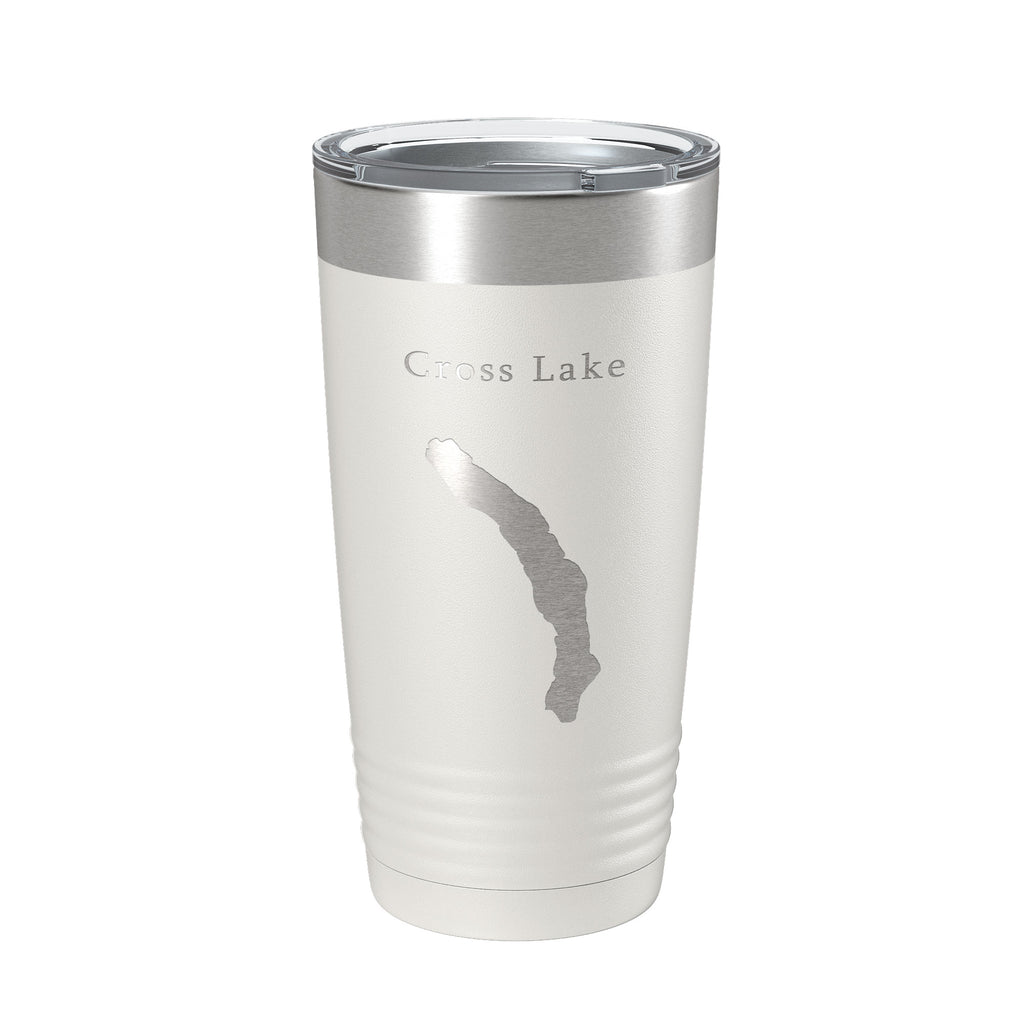 Cross Lake Map Tumbler Travel Mug Insulated Laser Engraved Coffee Cup Maine 20 oz