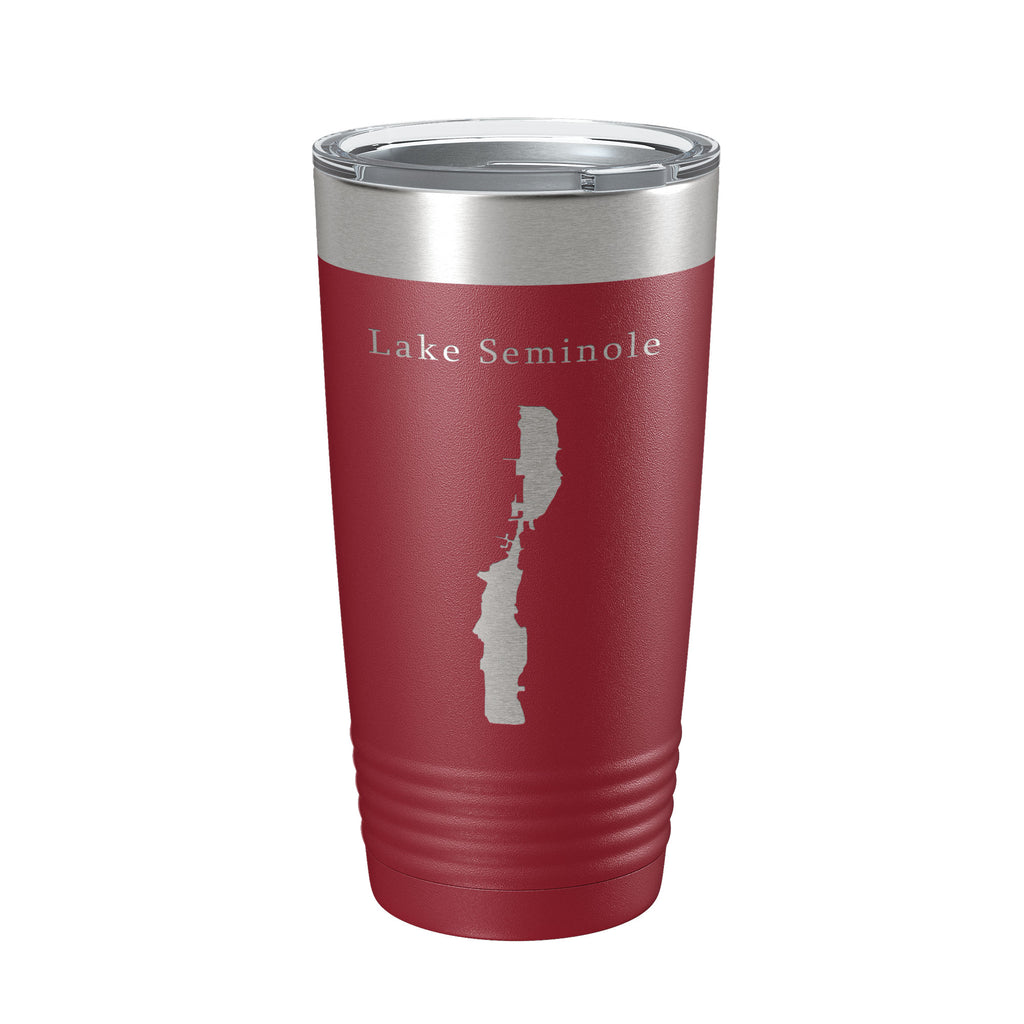 Lake Seminole Largo Map Tumbler Travel Mug Insulated Laser Engraved Coffee Cup Florida 20 oz