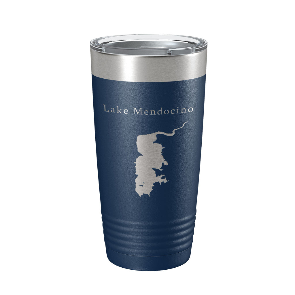 Lake Mendocino Map Tumbler Travel Mug Insulated Laser Engraved Coffee Cup California 20 oz