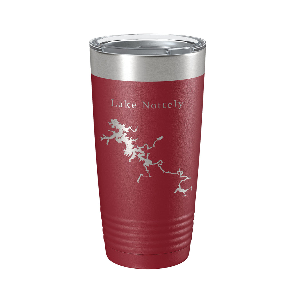 Lake Nottely Map Tumbler Travel Mug Insulated Laser Engraved Coffee Cup River Georgia 20 oz