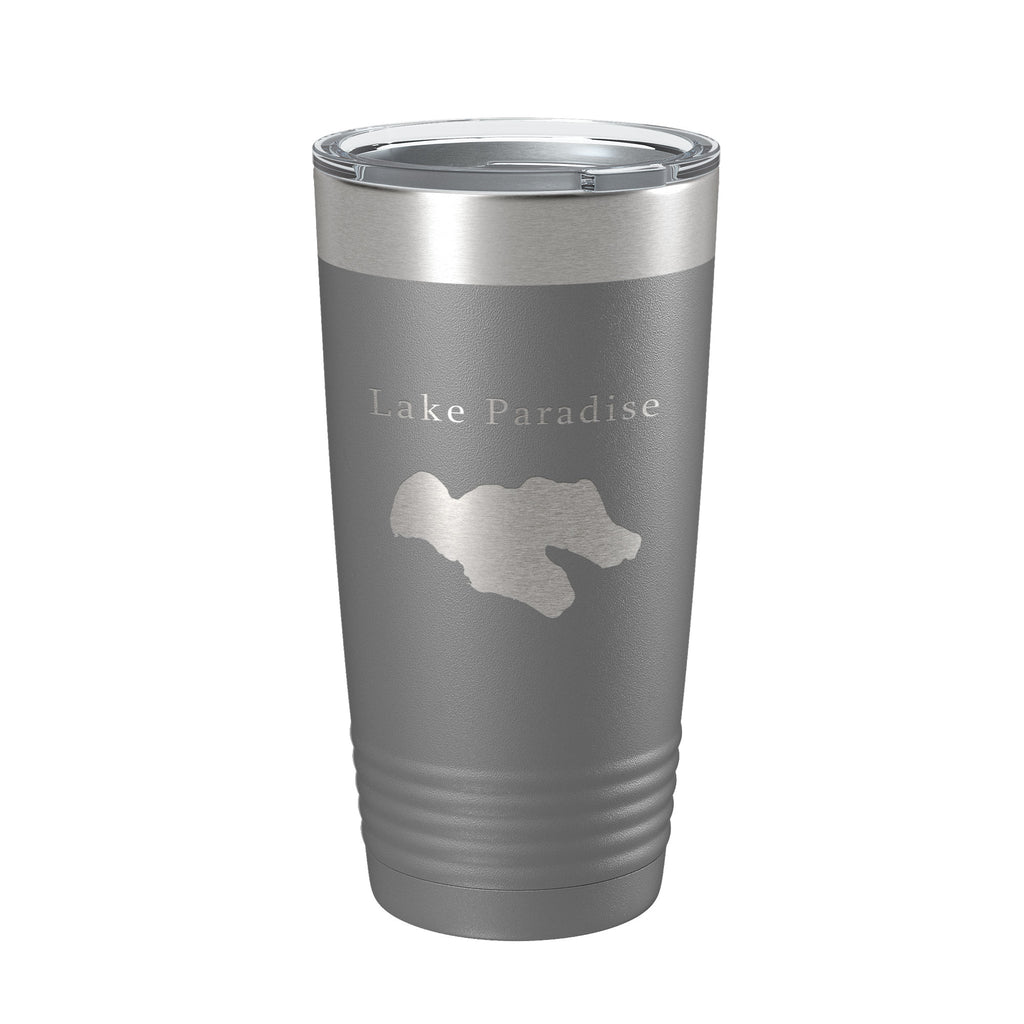 Lake Paradise Map Tumbler Travel Mug Insulated Laser Engraved Coffee Cup Michigan 20 oz