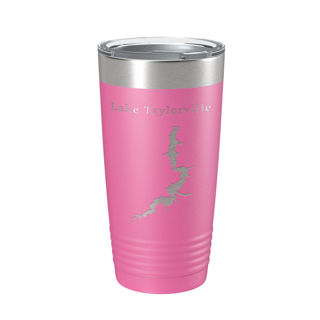 Lake Taylorville Map Tumbler Travel Mug Insulated Laser Engraved Coffee Cup Illinois 20 oz