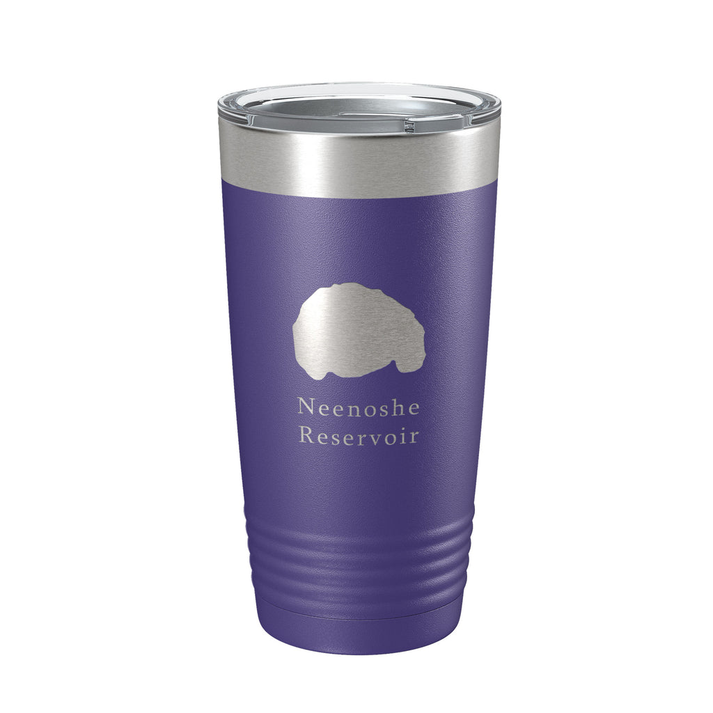Neenoshe Reservoir Tumbler Lake Map Travel Mug Insulated Laser Engraved Coffee Cup Colorado 20 oz