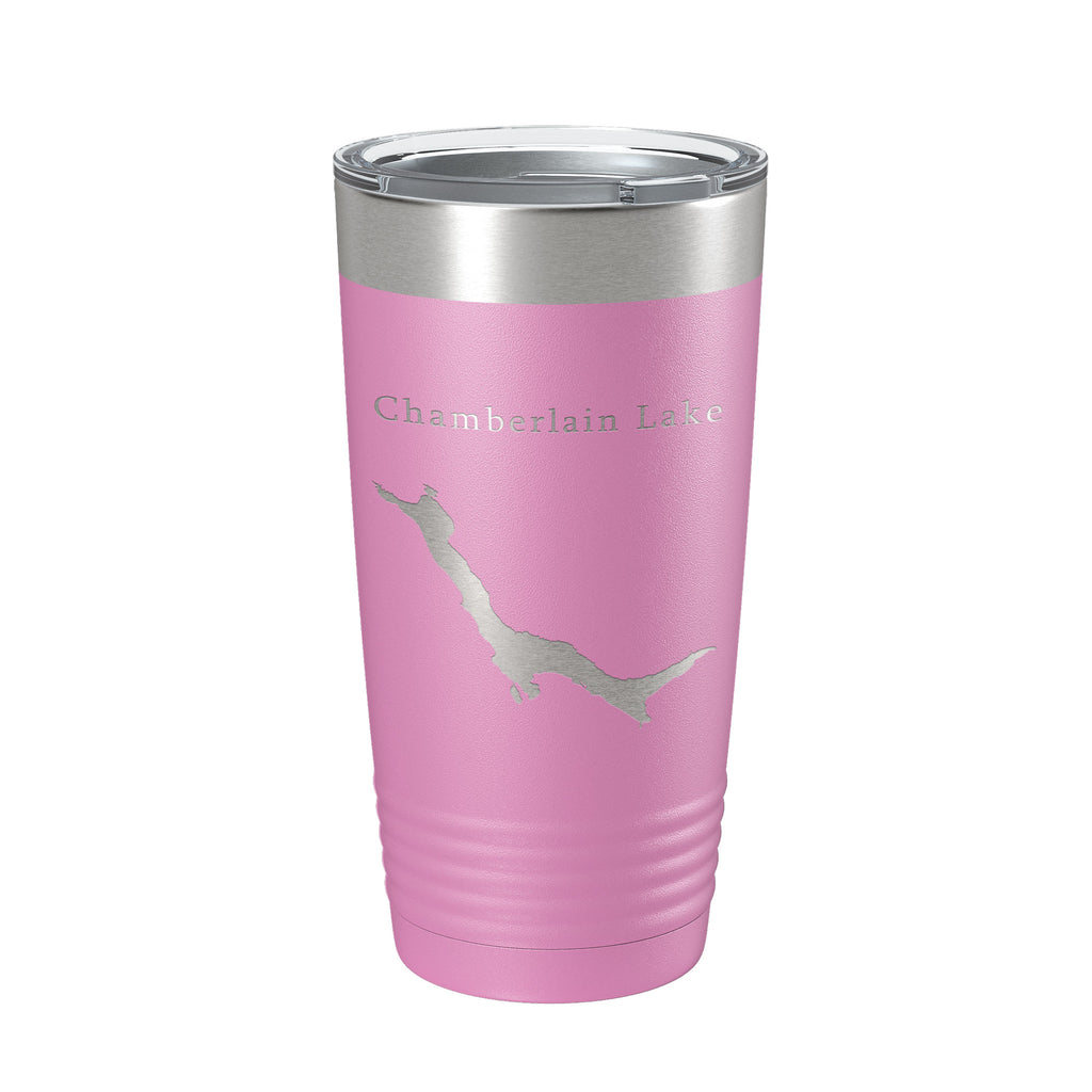 Chamberlain Lake Map Tumbler Travel Mug Insulated Laser Engraved Coffee Cup Maine 20 oz