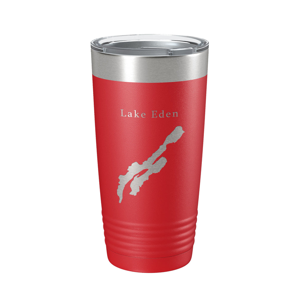 Lake Eden Map Tumbler Travel Mug Insulated Laser Engraved Coffee Cup Vermont 20 oz