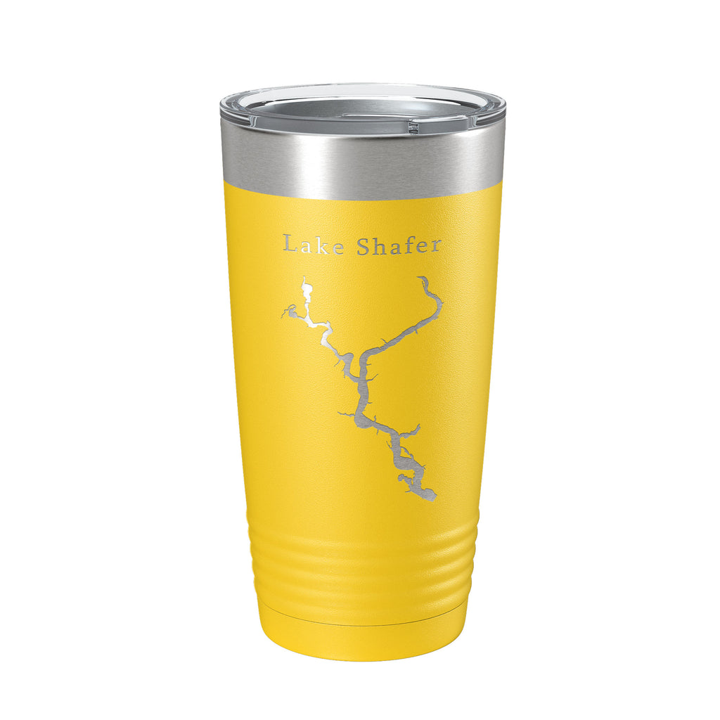 Lake Shafer Map Tumbler Travel Mug Insulated Laser Engraved Coffee Cup Indiana 20 oz