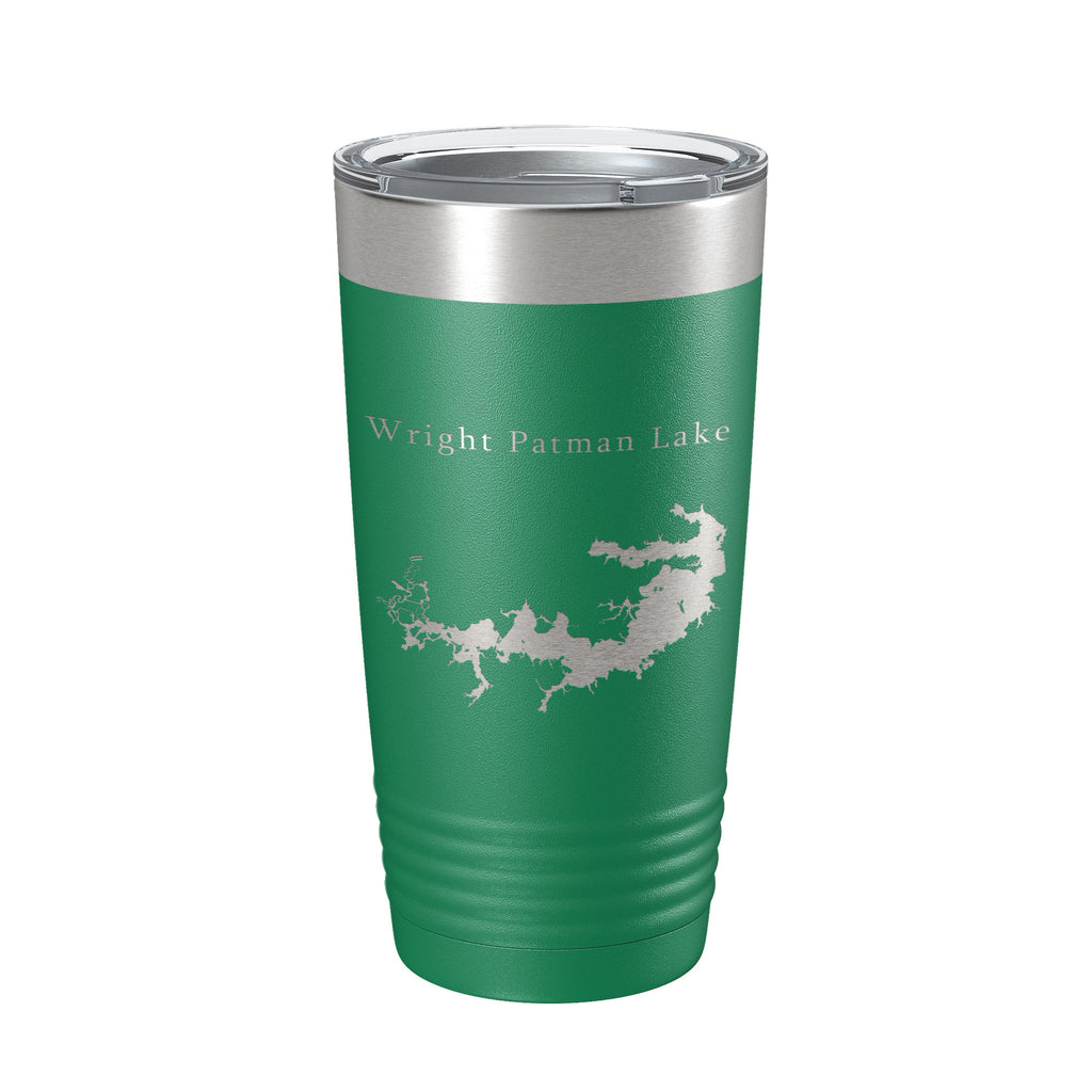 Wright Patman Lake Map Tumbler Travel Mug Insulated Laser Engraved Coffee Cup Texas 20 oz