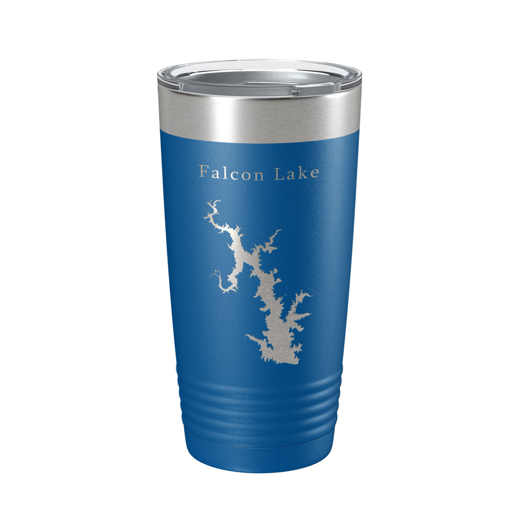 Falcon Lake International Reservoir Lago Map Tumbler Travel Mug Insulated Laser Engraved Coffee Cup Texas 20 oz