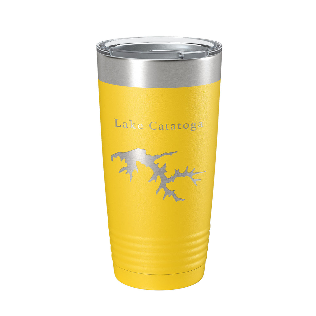 Lake Catatoga Map Tumbler Travel Mug Insulated Laser Engraved Coffee Cup Illinois 20 oz