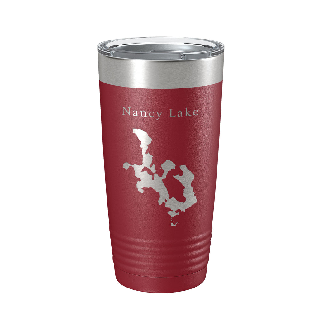 Nancy Lake Map Tumbler Travel Mug Insulated Laser Engraved Coffee Cup Alaska 20 oz