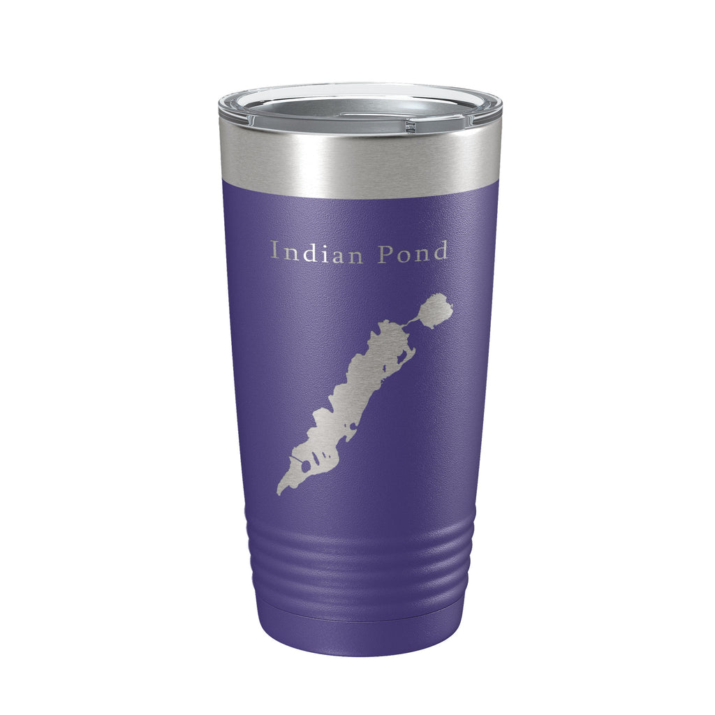 Indian Pond Tumbler Lake Map Travel Mug Insulated Laser Engraved Coffee Cup Maine 20 oz