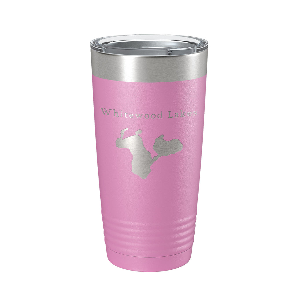 Whitewood Lakes Map Tumbler Travel Mug Insulated Laser Engraved Coffee Cup Huron River Chain of Lakes Michigan 20 oz