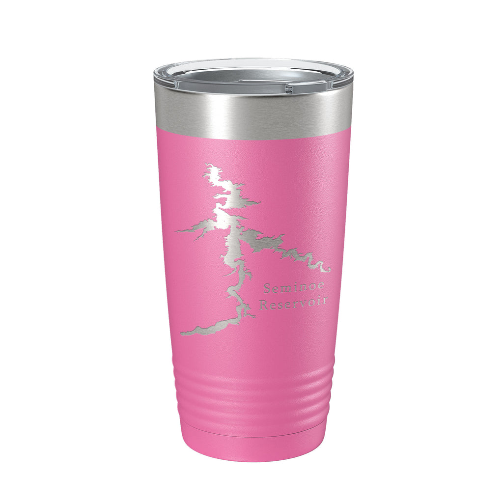 Seminoe Reservoir Tumbler Lake Map Travel Mug Insulated Laser Engraved Coffee Cup Wyoming 20 oz