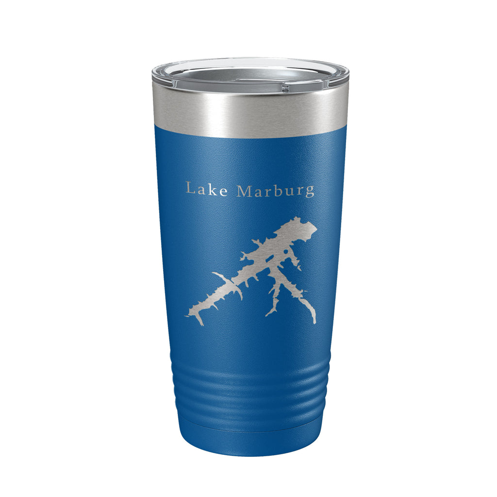 Lake Marburg Map Tumbler Travel Mug Insulated Laser Engraved Coffee Cup Pennsylvania 20 oz