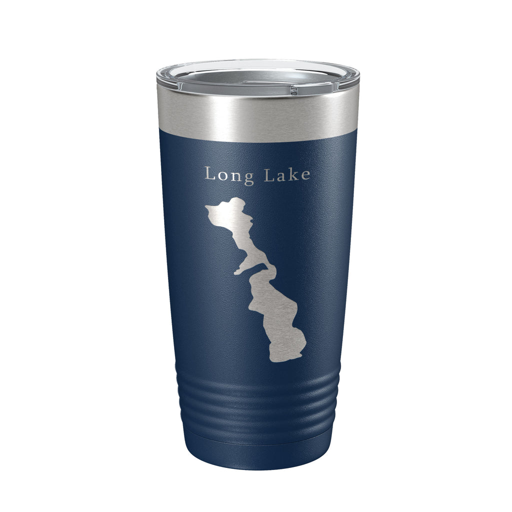 Long Lake Map Tumbler Travel Mug Insulated Laser Engraved Coffee Cup Minneapolis St. Paul Minnesota 20 oz
