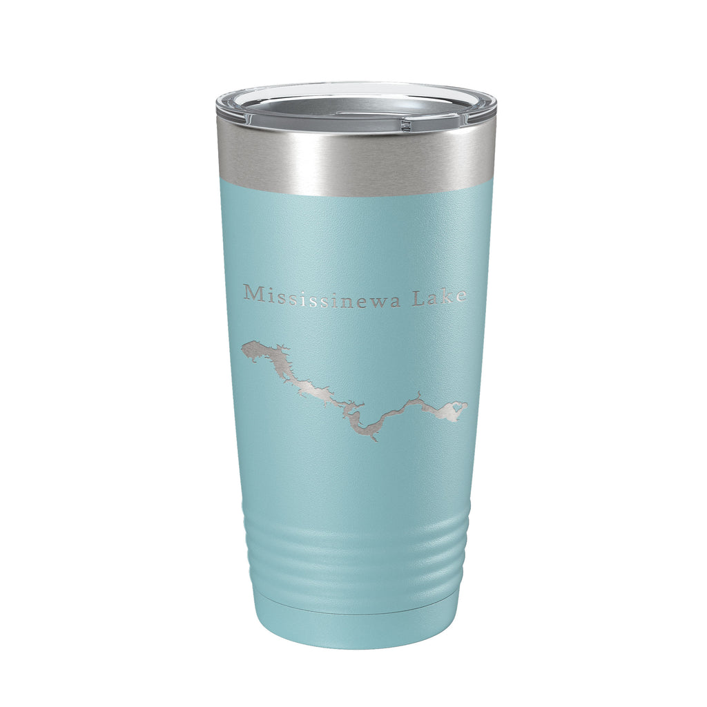 Mississinewa Lake Map Tumbler Travel Mug Insulated Laser Engraved Coffee Cup River Indiana 20 oz