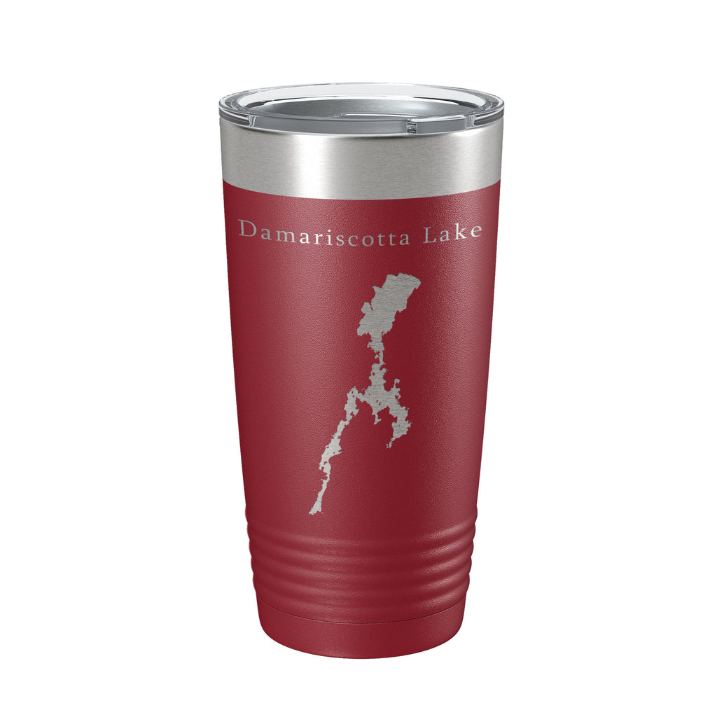 Damariscotta Lake Map Tumbler Travel Mug Insulated Laser Engraved Coffee Cup Maine 20 oz
