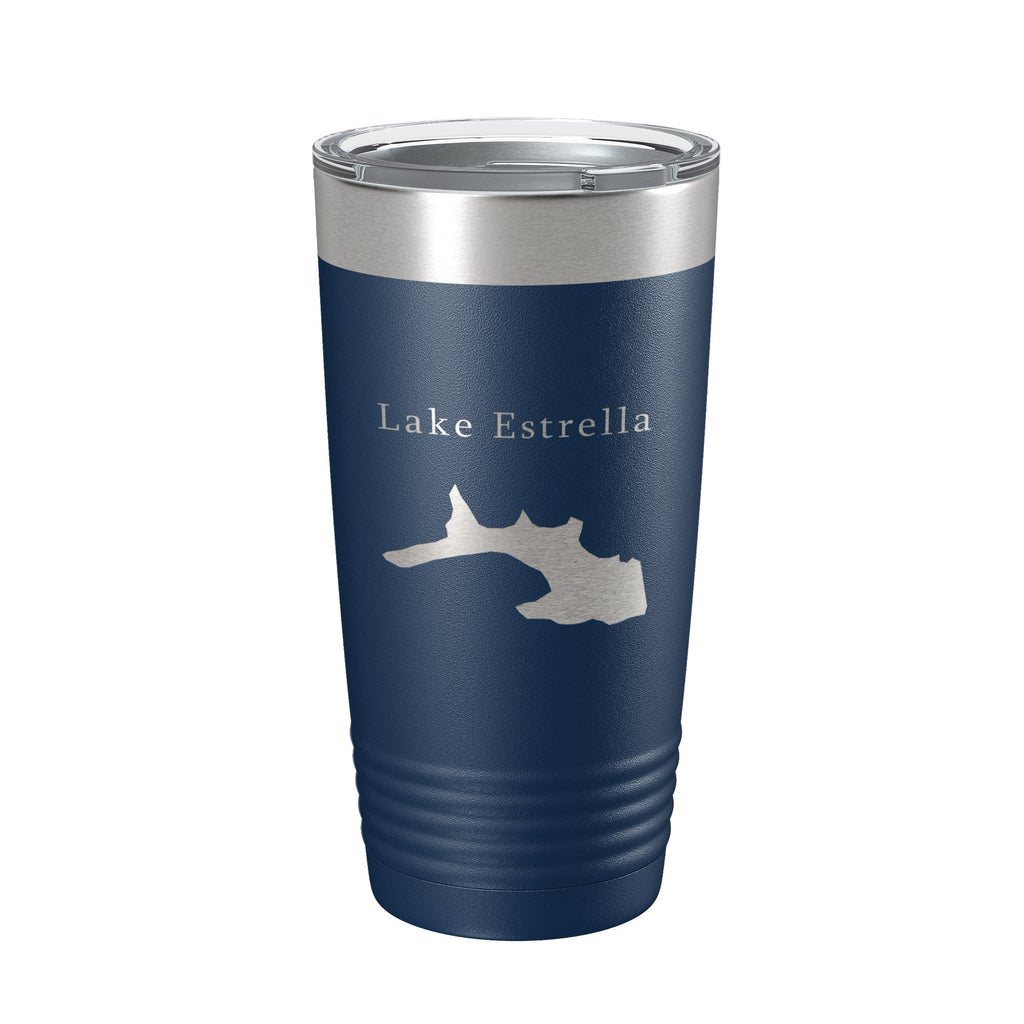 Lake Estrella Map Tumbler Travel Mug Insulated Laser Engraved Coffee Cup Hot Springs Village Arkansas 20 oz