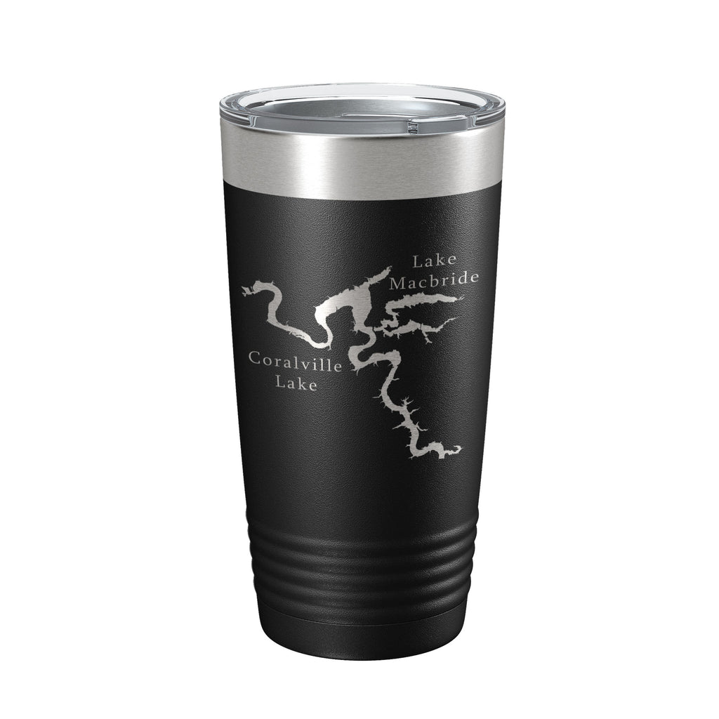 Coralville Lake Macbride Map Tumbler Travel Mug Insulated Laser Engraved Coffee Cup Iowa River 20 oz
