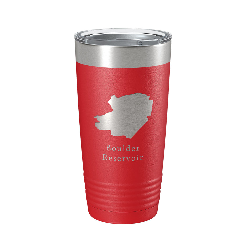 Boulder Reservoir Tumbler Lake Map Travel Mug Insulated Laser Engraved Coffee Cup Colorado 20 oz