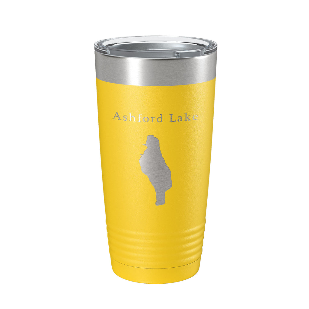 Ashford Lake Map Tumbler Travel Mug Insulated Laser Engraved Coffee Cup Connecticut 20 oz