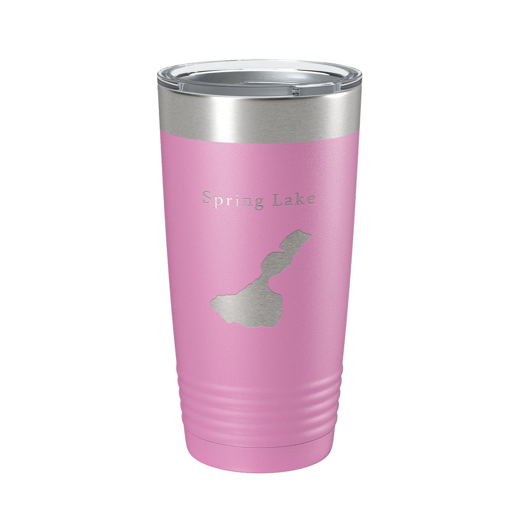 Spring Lake Map Tumbler Travel Mug Insulated Laser Engraved Coffee Cup Wisconsin Waukesha County Town of Mukwonago 20 oz