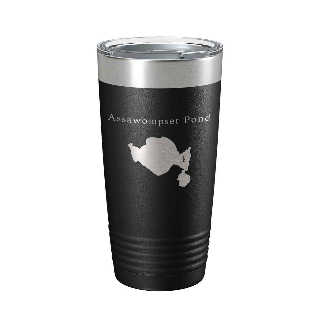 Assawompset Pond Tumbler Lake Map Travel Mug Insulated Laser Engraved Coffee Cup Massachusetts 20 oz