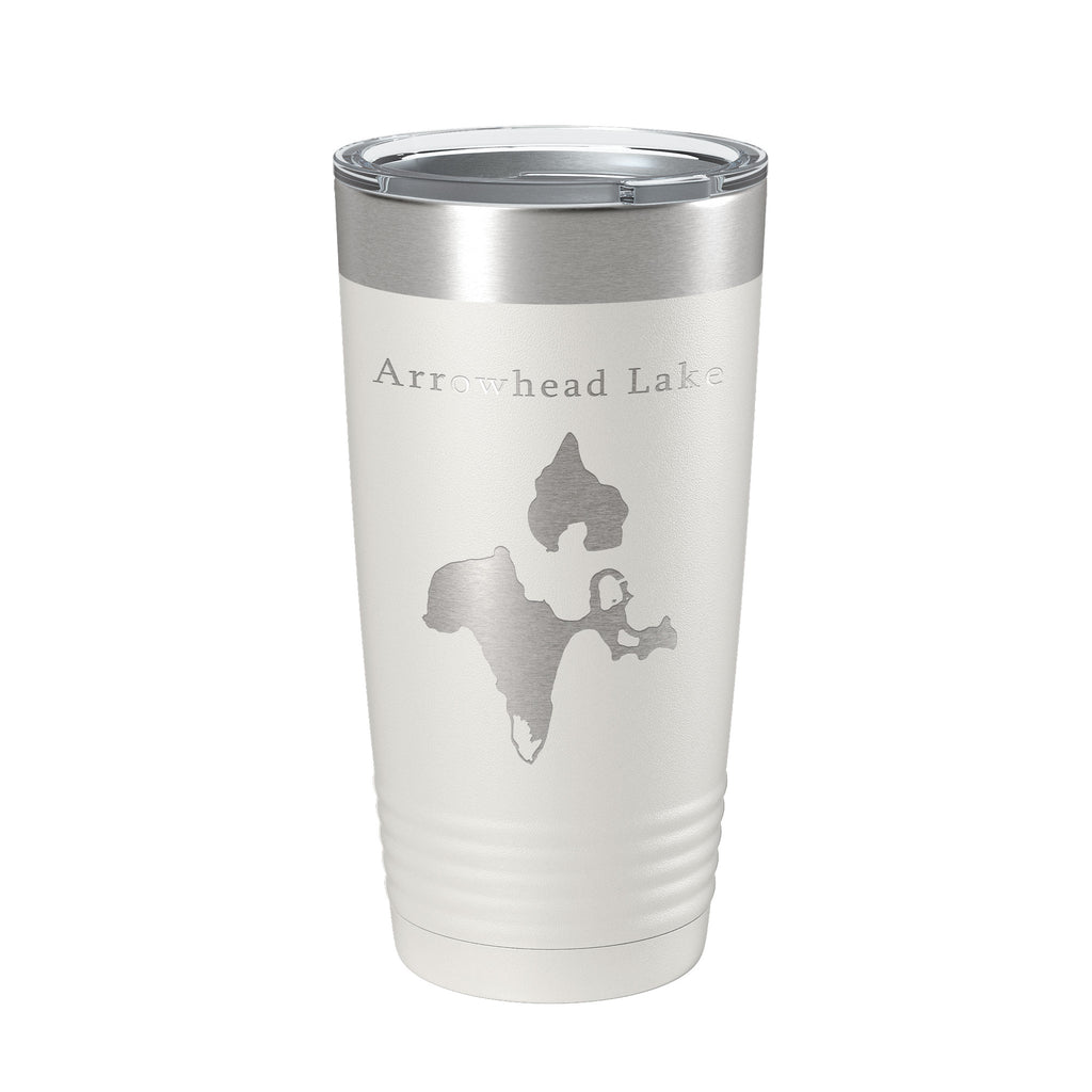 Arrowhead Lake Map Tumbler Travel Mug Insulated Laser Engraved Coffee Cup Poconos Pennsylvania 20 oz