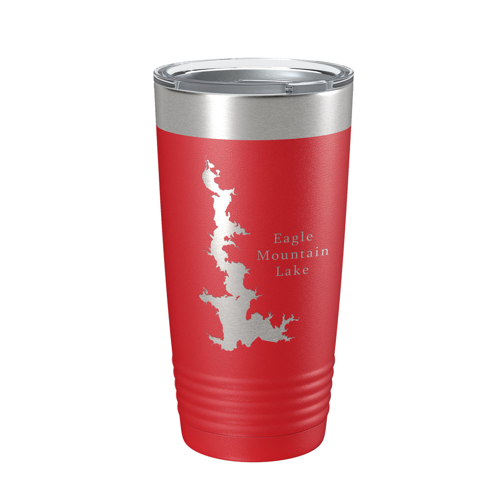 Eagle Mountain Lake Map Tumbler Travel Mug Insulated Laser Engraved Coffee Cup Texas 20 oz