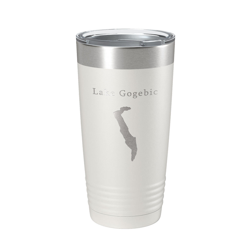 Lake Gogebic Map Tumbler Travel Mug Insulated Laser Engraved Coffee Cup Michigan 20 oz