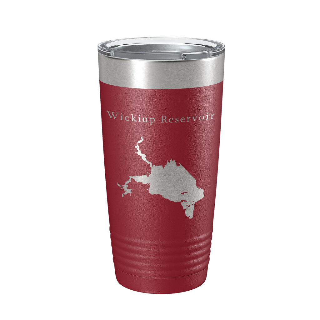Wickiup Reservoir Tumbler Lake Map Travel Mug Insulated Laser Engraved Coffee Cup Oregon 20 oz