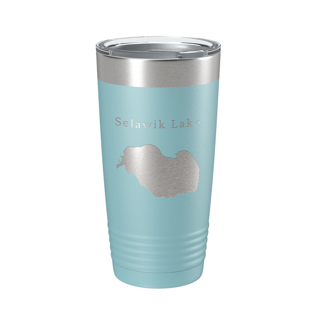 Selawik Lake Map Tumbler Travel Mug Insulated Laser Engraved Coffee Cup Alaska 20 oz